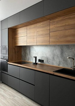 Modern grey and Sahara kitchen